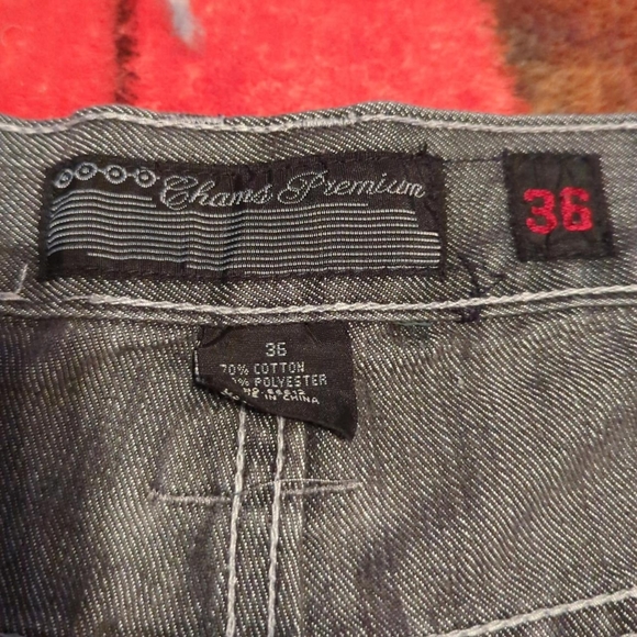 Vintage Y2K Chams Premium baggy silver and grey shirts size 36 - Picture 4 of 4